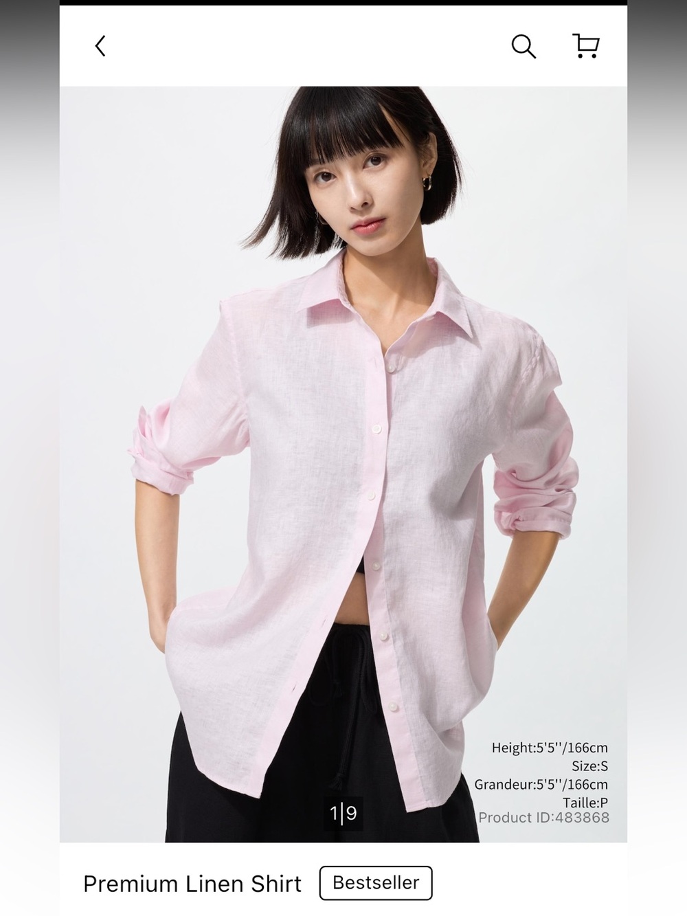 Uniqlo Light Pink Linen Button-Down Shirt